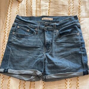Levi's Roll-Cuff Denim Shorts in Blue